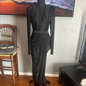 Elegant Black Long Sleeve Dress